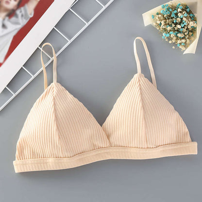 Sexy Women's Bra Sexy Lingerie Triangle Cup Threaded Cotton Bralettes Comfortable Brassie Female Seamless Underwear